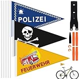 Muyohix Fahrrad Wimpel für Kinder, 3 Stück Fahrradfahne für Kinder, Kinderfahrrad Sicherheitswimpel Verstellbare, Kinderfahrradfahne mit Befestigungswinkel, Bunt Fahrradanhänger Fahrradzubehör(B)