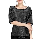 Qixiu Bluse Damen,Pailletten Oberteile Damen,Sport Tshirt Damen Fitness,Damen Spaghetti top,Longsleeve Damen weiß,Damen Hemd,top Damen eng,Oberteil,Tank top Damen Sommer,Kurzarm Bluse