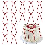 30 Stück Torten Deko Rot, Rot Tortendeko Hochzeit, Schleifen Deko Valentinstag Set, Hochzeitstorte Deko Cake Topper Geburtstag, Schleifen Rot Deko für Geburtstag (Rot)