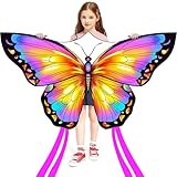 HONBO Schmetterling Drachen Butterfly Kites, flugdrachen für Kinder und Erwachsene,Einfach zu fliegen Riesige Drachen für Kinder(Pink)