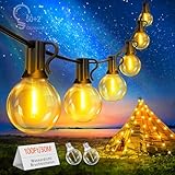 Led Außen Lichterkette Glühbirnen Strom - 30M Outdoor Lichterketten mit 50+2 G40 Wetterfest Glühbirne für Innen Aussen Garten Balkon Camping Party Deko
