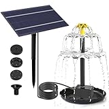 Solar Teichpumpe Für Außen, Springbrunnen Garten Solar, Solar Gartenbrunnen, Vogeltränke Balkon, Solarbrunnen Für Draussen, Solar Pumpe Wasser Fountain Vogelbad DIY Gartenteich Wasserspiel (2.5W)
