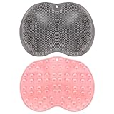 Fousenuk 2 Stück fußbürste wäscher, Massagegerät Dusche mit Saugnapf,fußmassagegerät Silikon, Rutschfestes massage pad, duschfuß scrubber, rückenschrubber mit Saugnäpfen, Fußwäscher für Reinigung reib