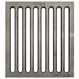 ScarMaxx - Kaminrost Gusseisen 20x22 cm - Ascherost für Kaminofen - Kamin Feuerrost - Robuster und Massiv Gusseisen Gitter - mit Rippen - Kaminofen Rost - Feuerrost Grillkamin Rechteckig