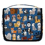 Lustige Reise-Kulturbeutel für Welpen, Hunde, Unisex, hängende Toilettenartikel, Kosmetik, Make-up-Organizer