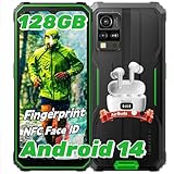 Blackview BV4800 Pro Outdoor Handy Ohne vertrag, 12GB+128GB/2TB TF, Corning Gorilla 6.56' HD+, Android 14 Outdoor Smartphone, IP69K Buastellenhandy,16MP+8MP, NFC/OTG/GPS mit Kopfhörer