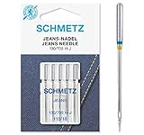 SCHMETZ | 5 Nähmaschinennadeln | Jeans | 130/705 H-J | Nadeldicke 90/14 | Geeignet für das Vernähen von Jeans und ähnlichen Stoffen | auf jeder gängigen Haushaltsnähmaschine einsetzbar