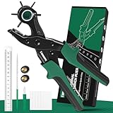 Professionelle Lederlochzange - Tonmifr Heavy Duty 6 Größen Gürtel & Uhrenarmband Locher Werkzeug, Leder Handwerk Werkzeug für Gürtel, Handtaschen, Riemen, Karton, Präzision geschliffene Stanzen mit r