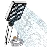 FASDUNT Duschkopf mit Schlauch 2M, Hochdruck Duschkopf Regendusche mit 9.5L/min Durchflussbegrenzer Duschbrause Wassersparend 40% Senkung der Wasserkosten