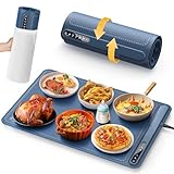 Lureshine Warmhalteplatte elektrisch mit 4 Temp.-Stufen & 1/3/5h-Timer,Rasch heizende Wärmeplatte essen,Speisenwärmer zum Aufwärmen & Auftauen