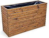 Kistenland Blumenkasten aus Holz – Robuster Blumentrog für Innen & Außen – Eckiger Übertopf für Balkon, Terrasse & Garten (100x30x55 cm)