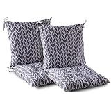 Set von 2 Stuhlkissen mit Rückenteil Sitz,Niedriglehnenkissen Gartenstuhlkissen 40x80cm Abnehmbares Rückenpolster Grau