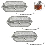 3 Stück Gewürzei, Lange Edelstahl Gewürzsieb Stäbe, Gewürzfilter Zum Mitkochen und für Losen Tee, Gewürzbeutel und Gewürzsäckchen Glühwein als Siebe Spitzsiebe für Gewürze und Tee