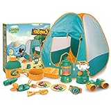 Idezek Campingspielzeug-Set für Kinder mit Zelt | 21-teiliges Pop-Up-Spielzelt mit Campingausrüstung,Komplettes Camping-Ausrüstungsset für Kleinkinder, Indoor-Outdoor-Rollenspiel für Kinder ab 3