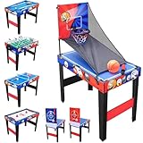 Devessport 7-in-1 Kinder-Multispieltisch | Tischfußball, Billard, Tischtennis, Airhockey, Basketball, Darts und Bogenschießen | Ideal als Weihnachtsgeschenk