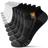 FORVEVO 10 Paar Sneaker Socken Herren Damen 43-46, Laufsocken Atmungsaktive, Baumwolle Sportsocken Kurz für Laufen Tägliche (Schwarz&Weiß)