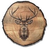 DARO Design - Wandbild Hirsch Größe 20cm - Kunstdruck aufhängefertig - Wanddekoration Thema Jagd, Natur, Tiere