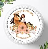Für die Geburtstags Torte, Zuckerbild kompatibel mit: Spirit Tortenbild Personalisiert, Essbares Foto für Torten, Fondant, Tortenaufleger Ø 20cm, 0933z