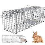 Live Animal Cage Trap, Cage Catch Release Live -Kaninchenfalle 23.6x8.3x7 Hochleistungsklapper Waschbär Fallen Metal Humane Cat Trap für streunende Katzen, Waschbären, Eichhörnchen, Stinktier, Maulwu