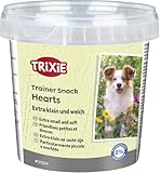 TRIXIE Trainer Snack Hearts mit Huhn, Lamm und Lachs - kleine und weiche Leckerlis - in praktischer Frischebox - ohne Zuckerzusatz - 200 g - 31524