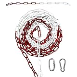 to do home Absperrkette/Stahlkette - 10m Rot/Weiß - 6mm Stärke - Stahl verzinkt - gute Sichtbarkeit - stabil & robust - Absperren von Flächen/Parkplätzen - Absperrung