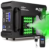 BeamZ BLAZE1200 Nebelmaschine mit Lichteffekt, 1200 Watt, Horizontal und Vertikal, Fog Machine LED Rauchmaschine mit Funkfernbedienung, Disco Partynebel, Smoke Machine für DJs, Veranstaltungen