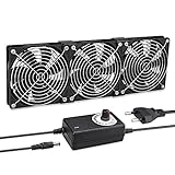 GDSTIME 3 x 120mm Lüfter 12V 120mm Gehäuselüfter mit AC 220V 240V Lüfter Angetrieben Geschwindigkeitskontrolle Dual Kugellager 120mm PC Lüfter für Workstation Cabinet Chassis Server