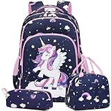 Kinderucksack Einhorn Rucksack für Mädchen Schulrucksack Kinder Schultasche 3 in 1 Schultaschen Sets Mädchen Schulranzen Kinder Rucksack für Schule 1-3 Klasse