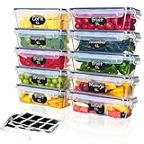 Ordeluxe 10er Set 1L Frischhaltedosen Mit Deckel Luftdicht, BPA-frei, Stapelbare Gefrierdosen & Meal Prep Boxen Für Küche Und Essen Box