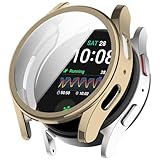 Hülle für Samsung Galaxy Watch 7 44mm Schutzfolie Schutzhülle, Silicone TPU Displayschutz Case Cover, Anti-Kratz Anti-Staub Schutz Gehäuse für Samsung Galaxy Watch 7 44mm (Gold)