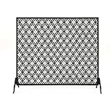 Schwarzer Schmiedeeiserner Kaminschutz, vertikaler Feuerschutz, Herdsperre, dekorativer Kamin-Gitter, robuster Feuerschutzgitter, langlebiger Funkenschutz für Sicherheit und Stil