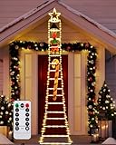 Gleamkid LED Weihnachtsmann Leiter Lichterkette - 3.3 M LED Weihnachtsbeleuchtung Strombetrieben mit Timer, 8 Modi für drinnen und draußen, Fenster, Garten, Haus, Wand, Weihnachtsbaumdekoration