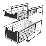 CUMELLIIR Unterschrank Spülschrank Organizer Ausziehbar, 2 Etagen Unter Waschbecken Regal, Regal Unter SpüLe Für Küche Bad, 37 * 28 * 44 cm