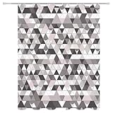 Duschvorhang W180xH180cm Retro, Duschrollo Beschwerter Saum, Shower Curtain Wasserdicht Waschbar Textil Duschvorhänge mit Haken, Shower Curtains for Bathroom Badezimmer Badewannenvorhang Decor 5-1061