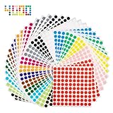 Klebepunkte Bunt 10mm 4000 Stück Aufkleber Rund Markierungspunkte für Büro Schule Kalender Karten-Aufkleber, 16 Farben