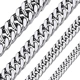 ChainsHouse Silber Maiami herren kubanischekette Edelstahl Panzerkette -7mm breit-Schmuckbox enthält-wählbar Länge