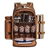 apollo walker Picknickrucksack 4 Personen Picknick Set (Set & Decke) Thermotasche Kühltaschen für Camping, Strand, Wandern Barun