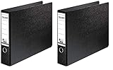 Original Falken Ordner Sonderformat Hartpappe. Made in Germany. 8 cm breit DIN A3 quer schwarz Ringordner Aktenordner Briefordner Büroordner Pappordner Schlitzordner Blauer Engel (Packung mit 2)