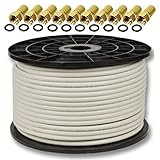 Premium X PROFI PRO 100m 135dB Sat Koaxial Kabel 5-fach geschirmt Reines Kupfer CU Koax Antennenkabel für DVB-S / S2 DVB-C und DVB-T BK 10x F-Stecker