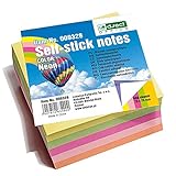 D.RECT 009328 Haftnotizwürfel Super Sticky Notes Selbstklebende Haftnotizzettel in 76x76mm 400 Blatt Neon, 1 Stück