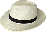 Miobo Panamahut Mountain Stroh Bogarthut Strohhüte Sommerhut Champagner 60