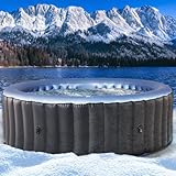 BRAST Whirlpool aufblasbar MSpa Bergen für 4-8 Personen | viele Größen Ø180-224cm | In- Outdoor Pool | Ganzjähriger Einsatz | bis zu 144 Massagedüsen | Stromsparend inkl. Energiespar-Timer | Bergen 4