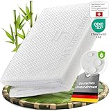 TAS Emporium Matratzenschoner/Spannbettlaken 90 x 200 [aus Bambus] wasserdichte & atmungsaktive Matratzenauflage, Waterproof Mattress Protector, Mattress Cover, Matratzenschutz für Allergiker