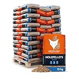 HEIZFUXX Holzpellets Blue Pellets Weichholzpellets Heizpellets Für Pelletofen Kaminpellets Ofenpellets Brennholz Pellet Säcke Sackware En Plus A1 6mm 15kg x 65 Sack 975kg / 1 Palette Paligo
