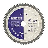 TWIN-TOWN HM Kreissägeblatt Multi-Material 254x30mm Z80 tischkreissäge, Ideal für Holz, Laminat, MDF, Aluminium, Kunststoff, Parkett und Kupfer zum Sägen mit Gehrungssäge und Tischkreissäge