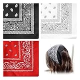 3-Stück Bandana,halstuch herren,Bandana herren,kopftuch herren,Bandana Damen,Dreieckstuch,Halstuch baumwolle bandanas,Multifunktionstuch,Halloween ,Unisex Tuch Bindetuch,Weiß Rot Schwarz 55 x 55 cm