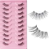 Halbe Wimpern Fake Lashes Natürlich Künstliche Wimpern 10 Paare Wimpern Extensions Falsche Wimpern 3D Künstliche Wimpern Set Wiederverwendbare Natürliche Wimpern 10mm-13mm Cat Eye Lashes