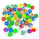 HAKACC 50 Stück Flummis für Kinder, 25mm Bunte Gummibälle aus Hartgummi, Ideal für Partyspiele, Kleinigkeiten Geschenke & Stressabbau