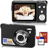Digitalkamera 56MP 4K HD Kompaktkamera 20X Digitalzoom Fotoapparat 2.7-Zoll-Bildschirm Fotokamera Wiederaufladbare mit 32GB Karte für Kinder Teenager Anfänger Geschenk