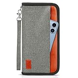 BEZORR Reisepass Tasche Familie Reiseorganizer, Tasche Reisepasshülle mit RFID-Blocker, Passport Hülle Tragbare Ausweistasche, Damen Herren Familien Reise Brieftasche
